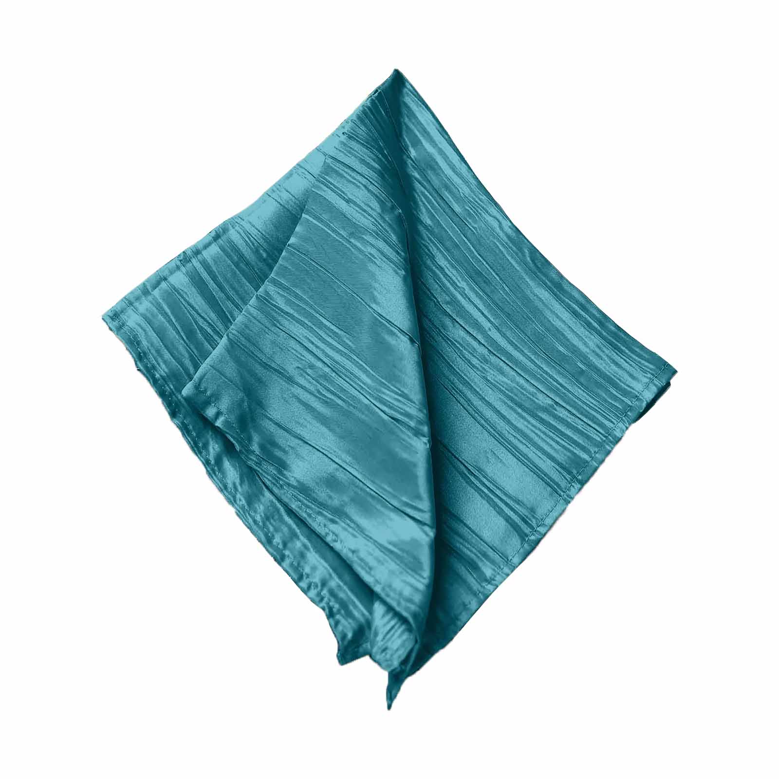 5 Pack Taffeta 20"x20" Napkins Peacock Teal - Accordion Crinkle Dinner Napkins