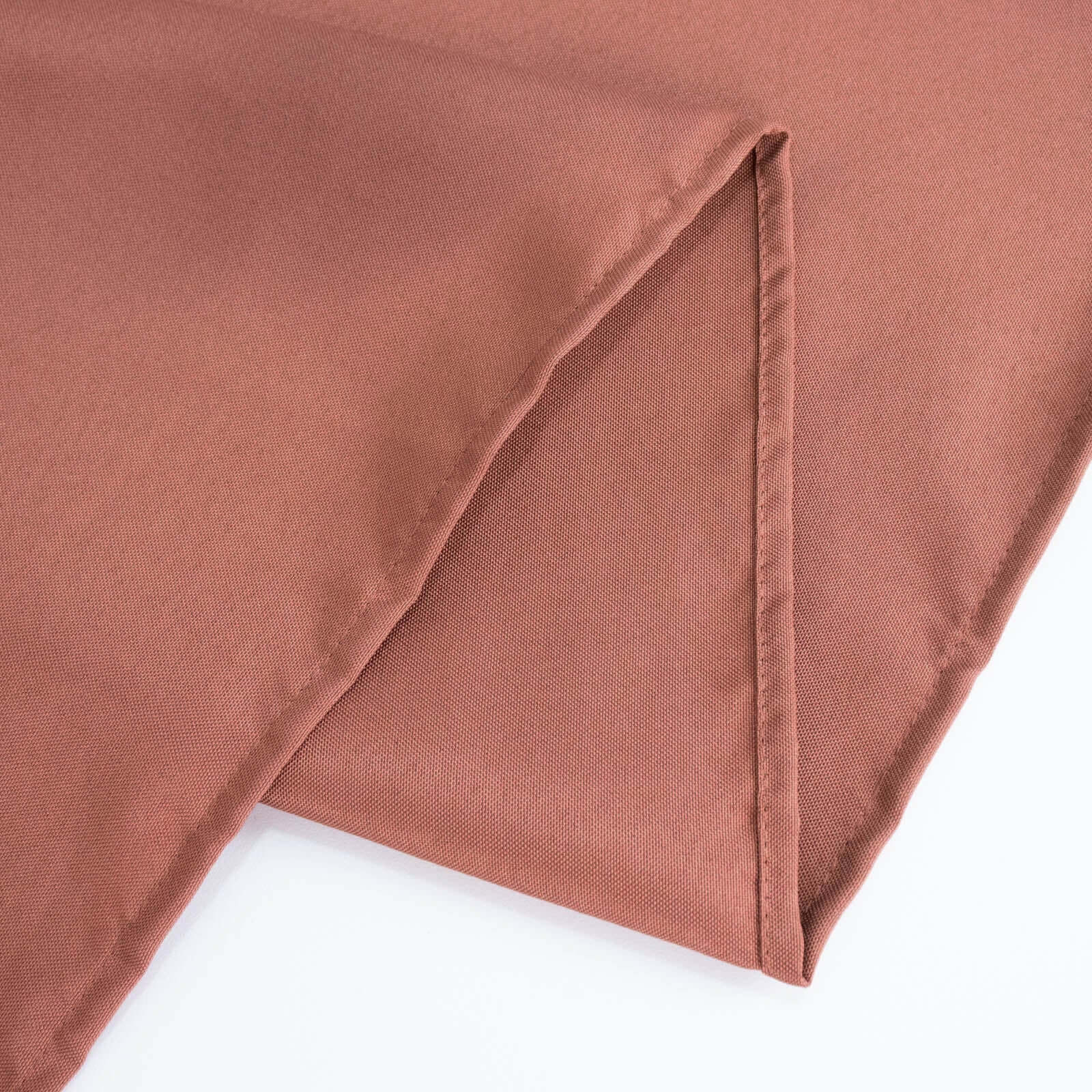 Premium Polyester 90" Round Tablecloth Terracotta (Rust) - Stain and Wrinkle-Resistant Design with 220GSM Thickness Table Cover