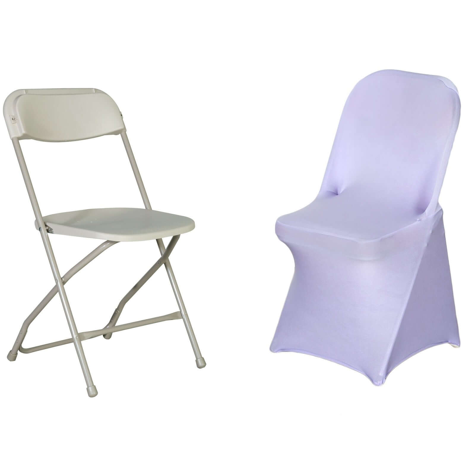 Stretch Spandex Chair Cover Lavender Lilac for Folding Chairs - Reusable & Wrinkle-Resistant 160GSM Fitted Slipcover