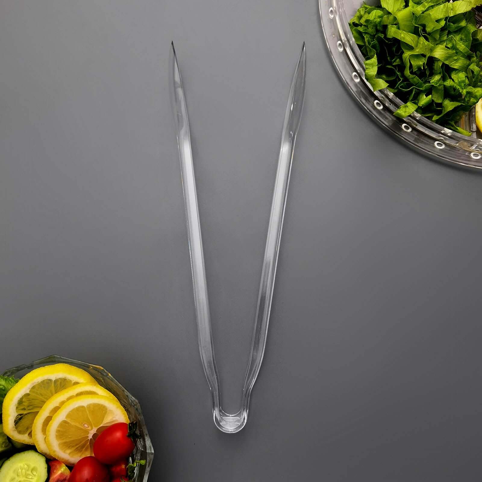 3-Pack Plastic Serving Tongs Clear - Durable Disposable Food Service Tongs for Salad Bars Dessert Tables Buffets 12"