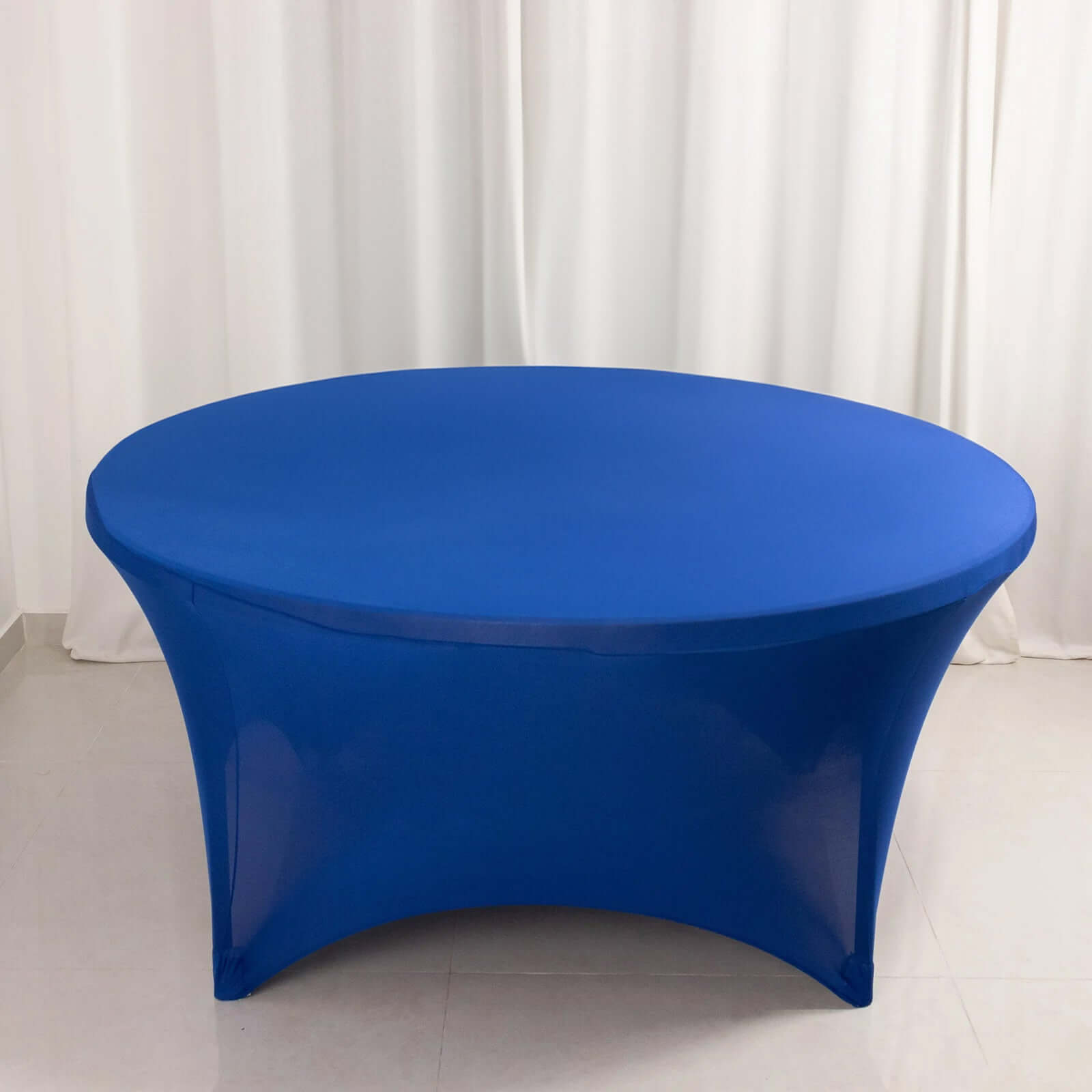 Stretch Spandex 5ft Round Tablecloth Royal Blue - Durable Form-Fitting Table Cover