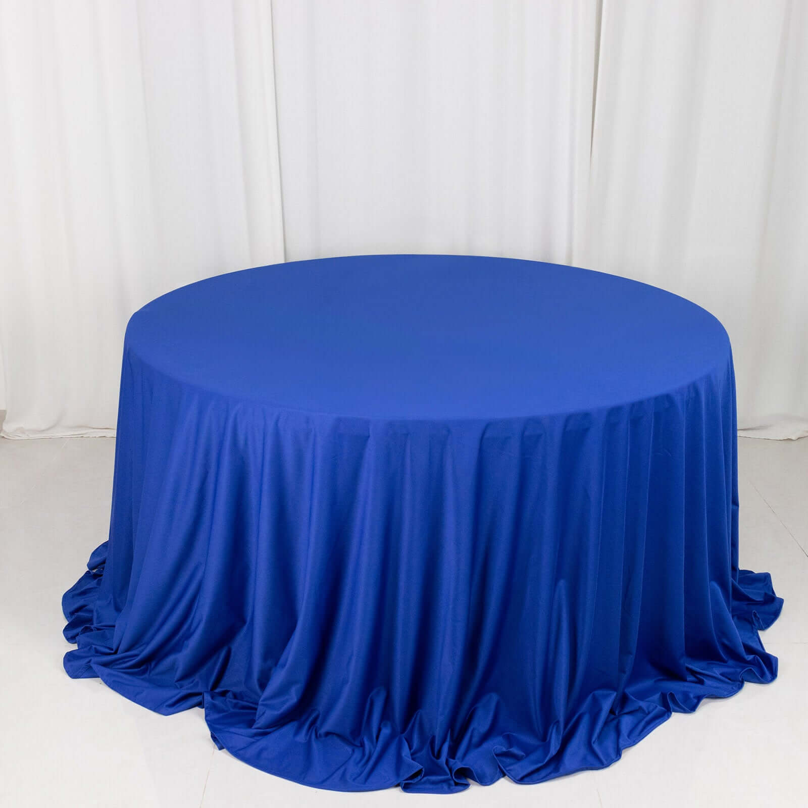 Scuba Round 132" Tablecloth Royal Blue - Wrinkle Free & Stain Resistant Seamless Table Cover