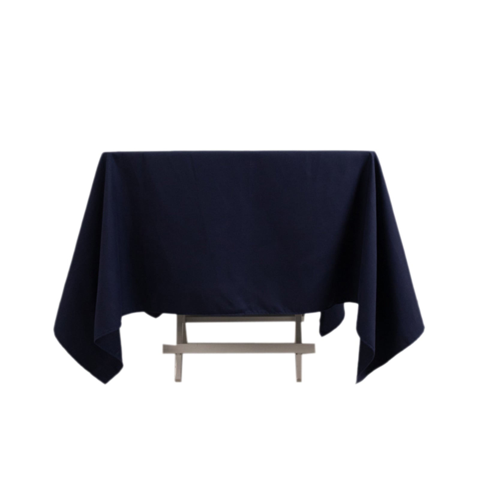 Cotton Blend 70"x70" Square Tablecloth Navy Blue - Wrinkle-Resistant Fabric Table Cover
