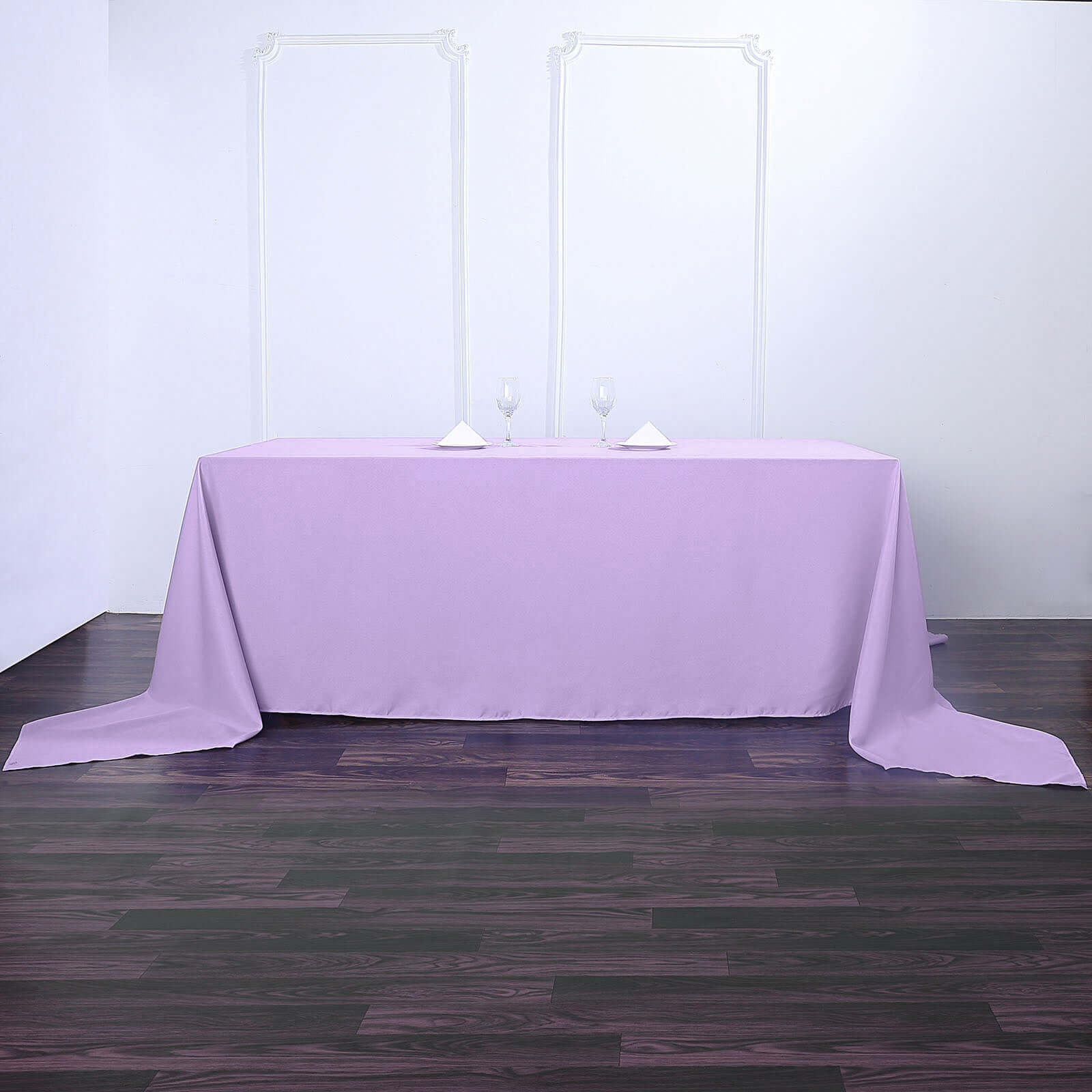 Polyester 90"x156" Rectangle Tablecloth Lavender Lilac - Seamless Wrinkle-Resistant Table Cover