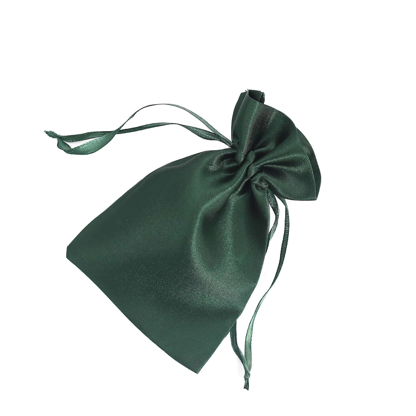 12 Pack 4"x6" Hunter Emerald Green Satin Wedding Party Favor Bags, Drawstring Pouch Gift Bags