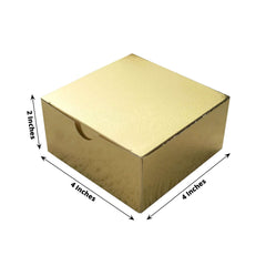 100 Pack 4"x4"x2" Gold Cake Cupcake Party Favor Gift Boxes, DIY