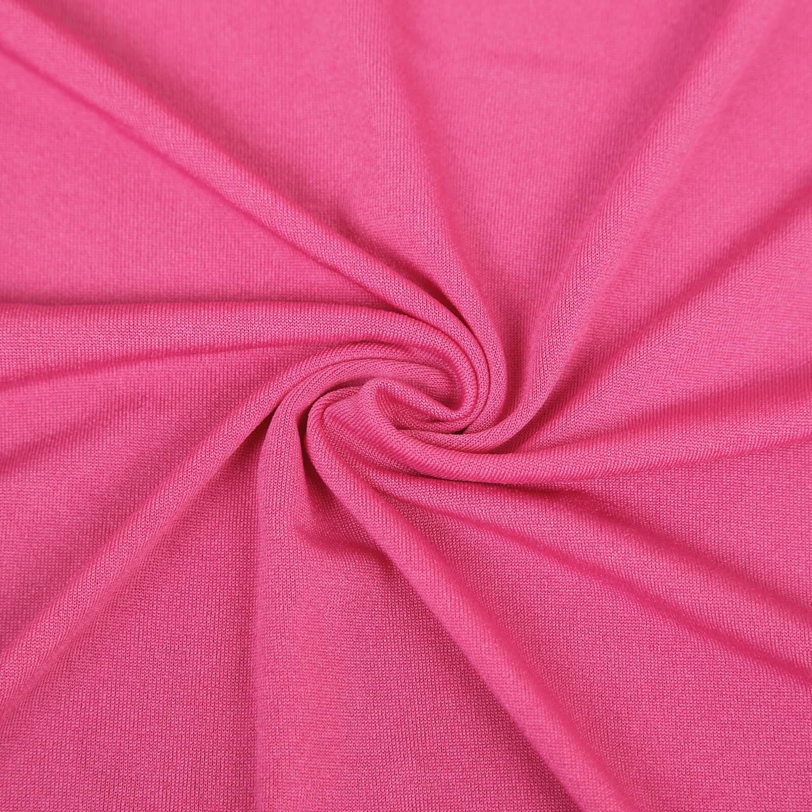 Set of 4 Matte Fuchsia Spandex Half Moon Chiara Backdrop Stand Covers, Custom Fitted Wedding Arch Covers - 2.5ft,5ft,6ft,7ft