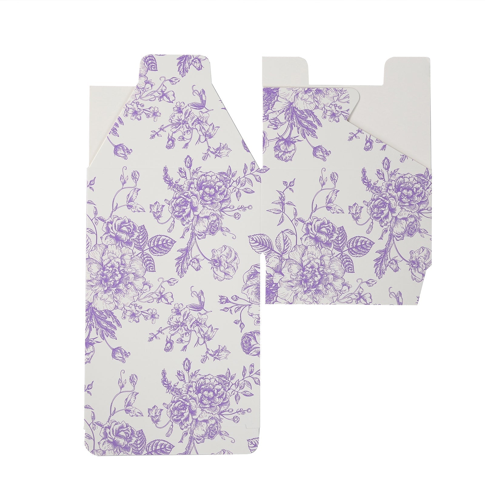 25 Pack Party Favors Boxes in French Toile Pattern, Matte Lavender and White Candy Gift Boxes - Cardstock Paper - 4"x4"x2"