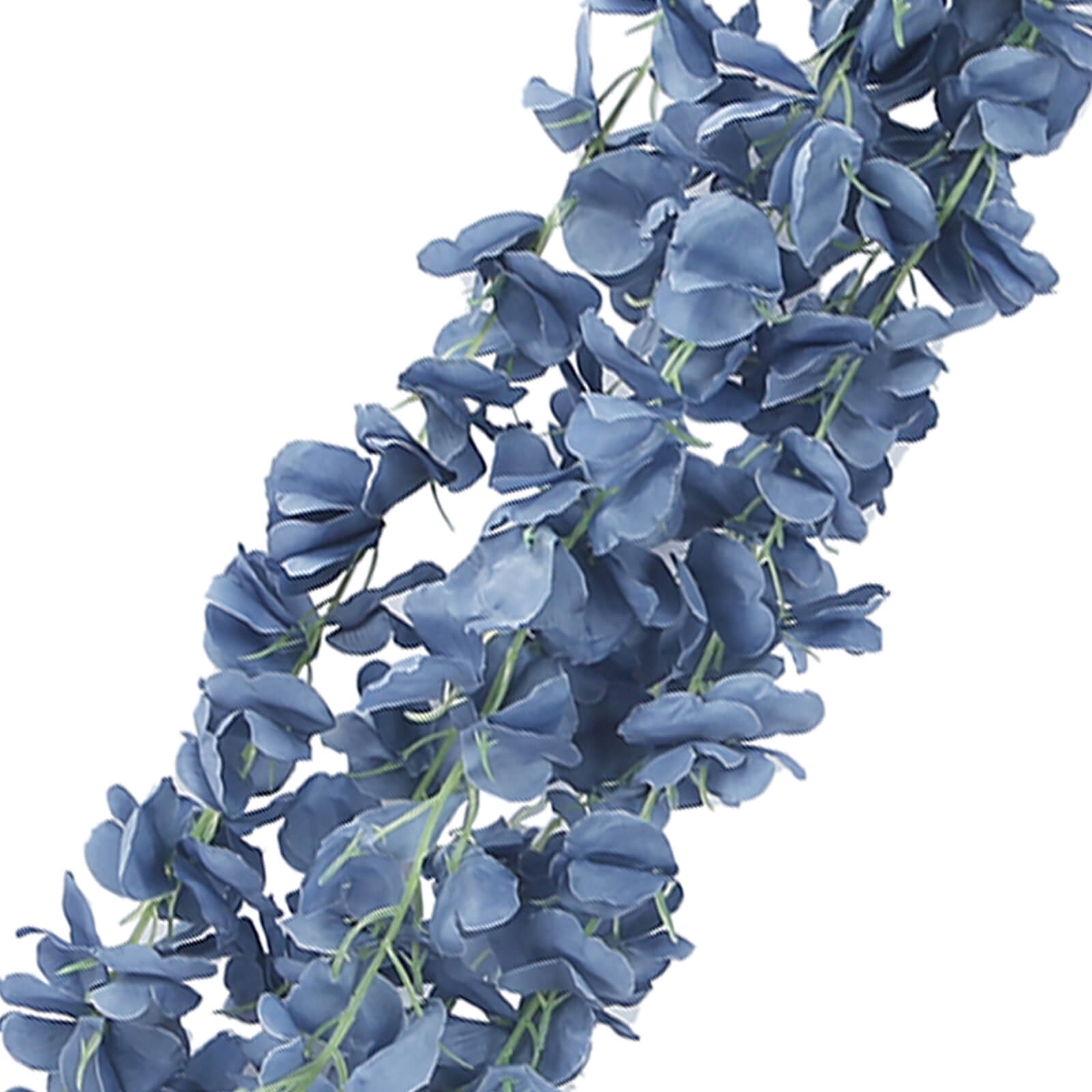 42" Silk Hanging Wisteria Flower Garland Vines in Dusty Blue, Elaborated 5 Full Strands in 1 Bush