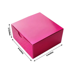 100 Pack 4"x4"x2" Fuchsia Cake Cupcake Party Favor Gift Boxes, DIY