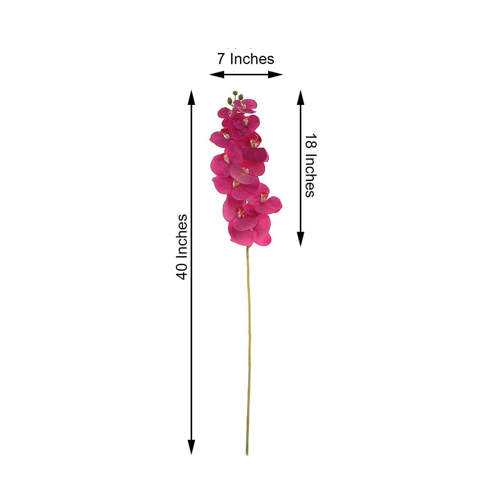 2 Stems 40" Tall Fuchsia Artificial Silk Orchid Flower Bouquets