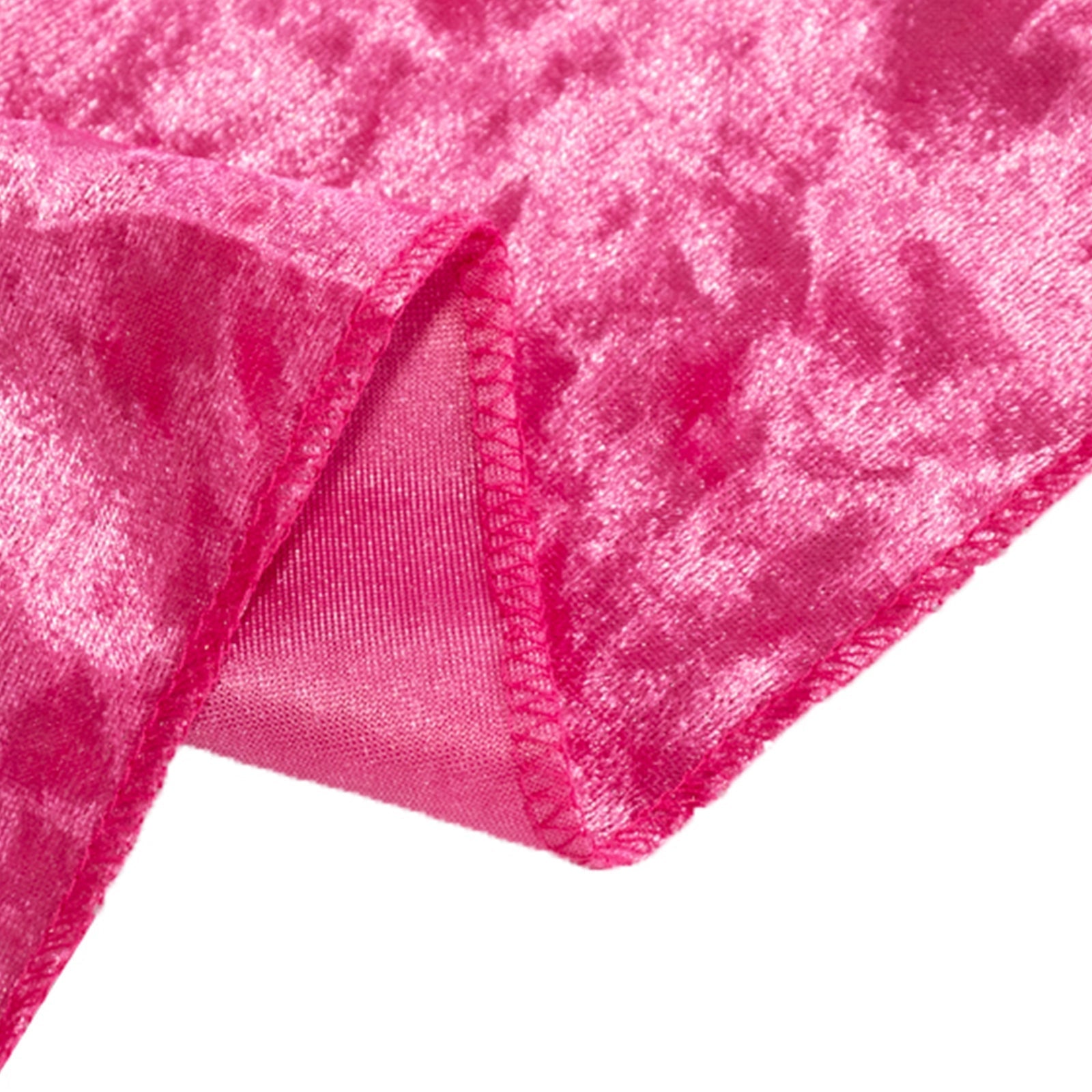 Premium Crushed Velvet 60"x102" Rectangle Tablecloth Fuchsia - Reusable Soft Table Cover