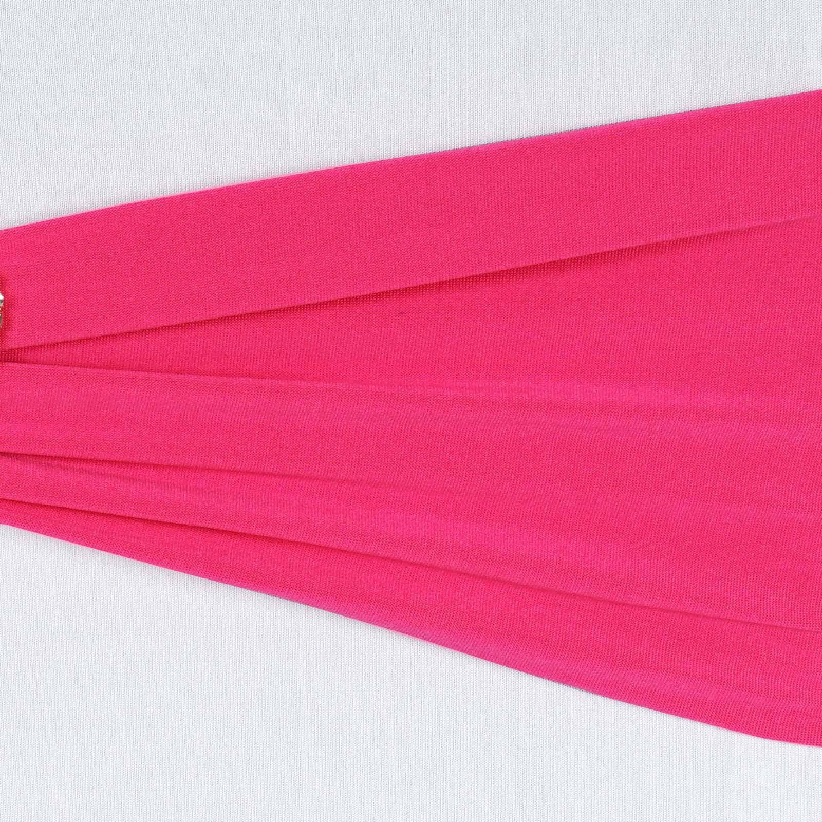 5 Pack Stretch Spandex Chair Sashes Fuchsia - Fitted Finish Two Ply Heavy Duty Chair Bands 5"x12"