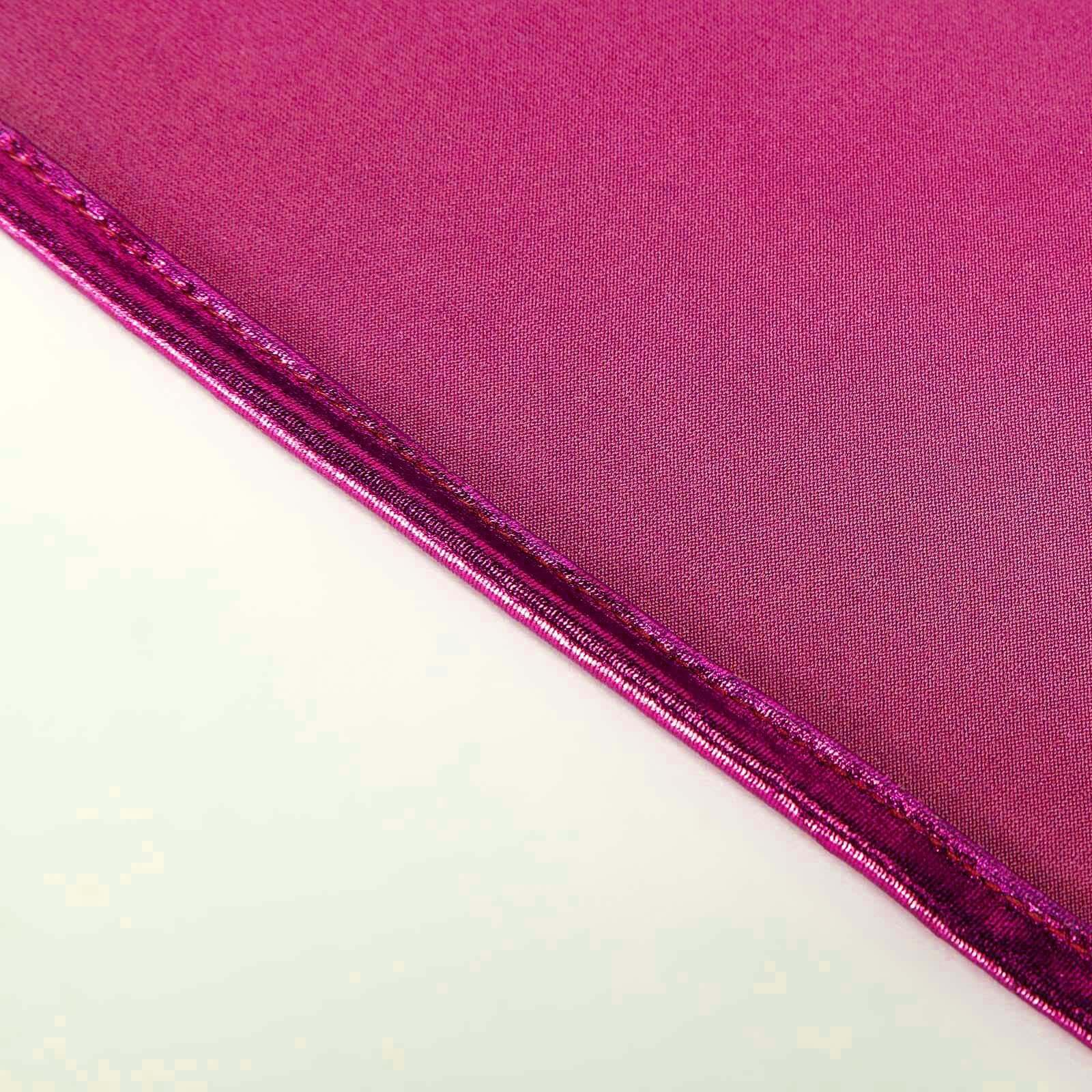 5 Pack Metallic Spandex Chair Sashes Fuchsia - Stretch Fit Chair Bands With Round Diamond Buckles