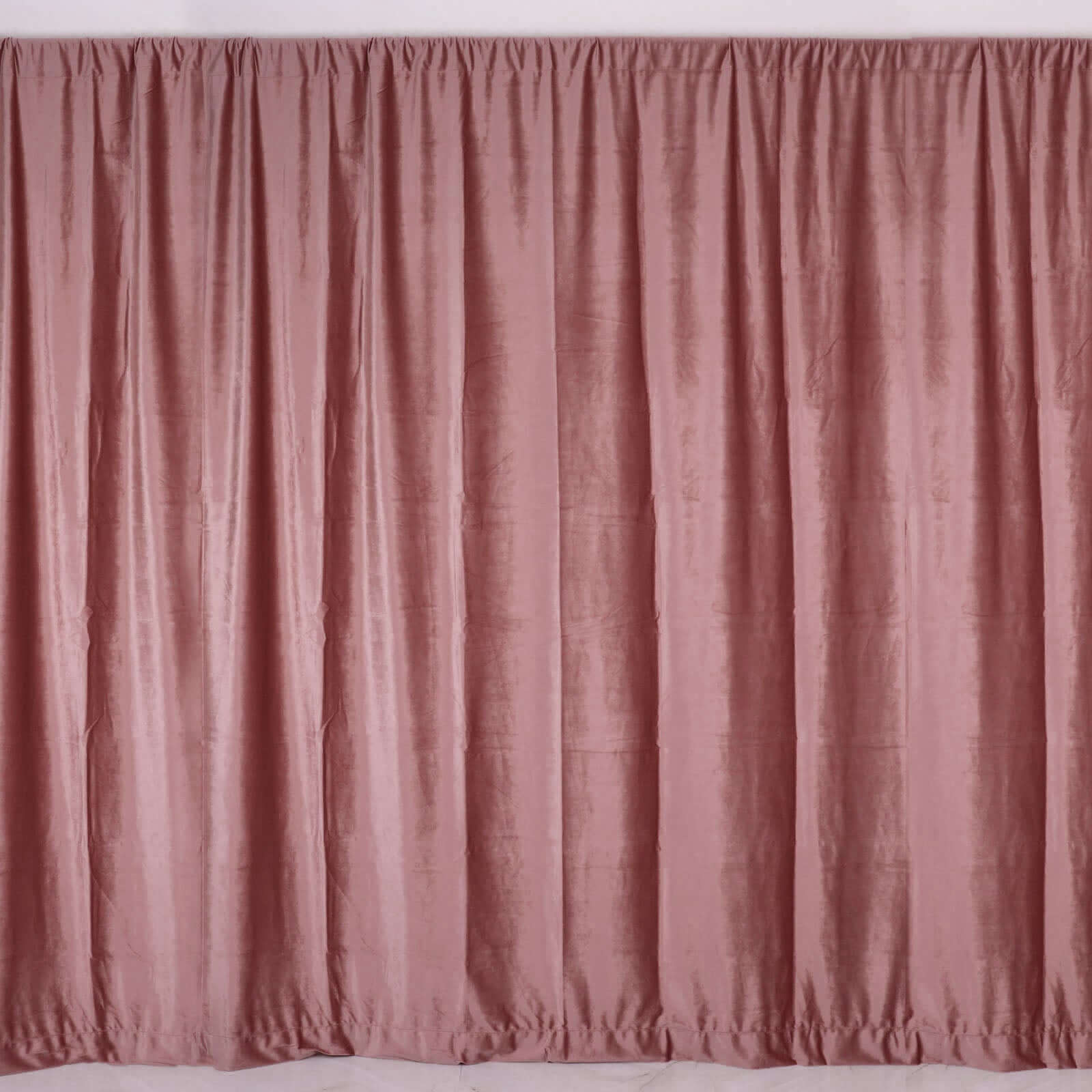 Dusty Rose Crushed Velvet Backdrop Curtain – 8ft x 8ft Event Drape with Rod Pocket, Privacy Panel for Photo Booths & Events