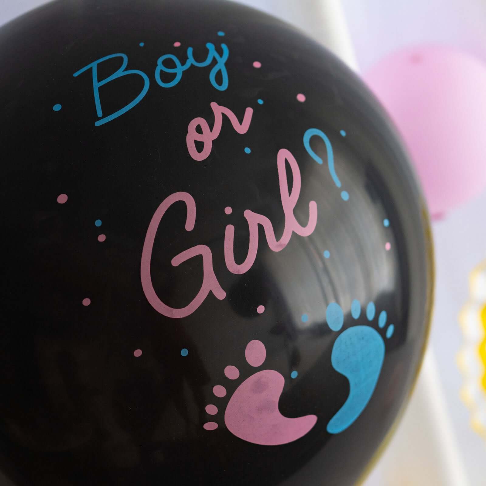 24" Gender Reveal Pink Confetti Filled Boy Or Girl Print Latex Balloon