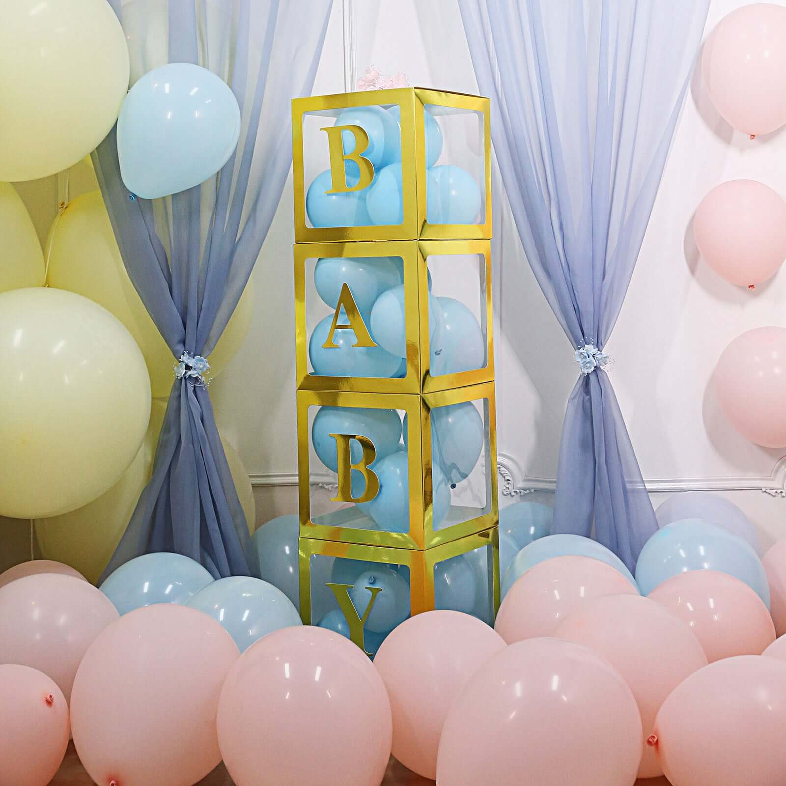 4 Pack 5" Metallic Gold Alphabet Stickers Banner, Customizable Stick on Gold Letters - E