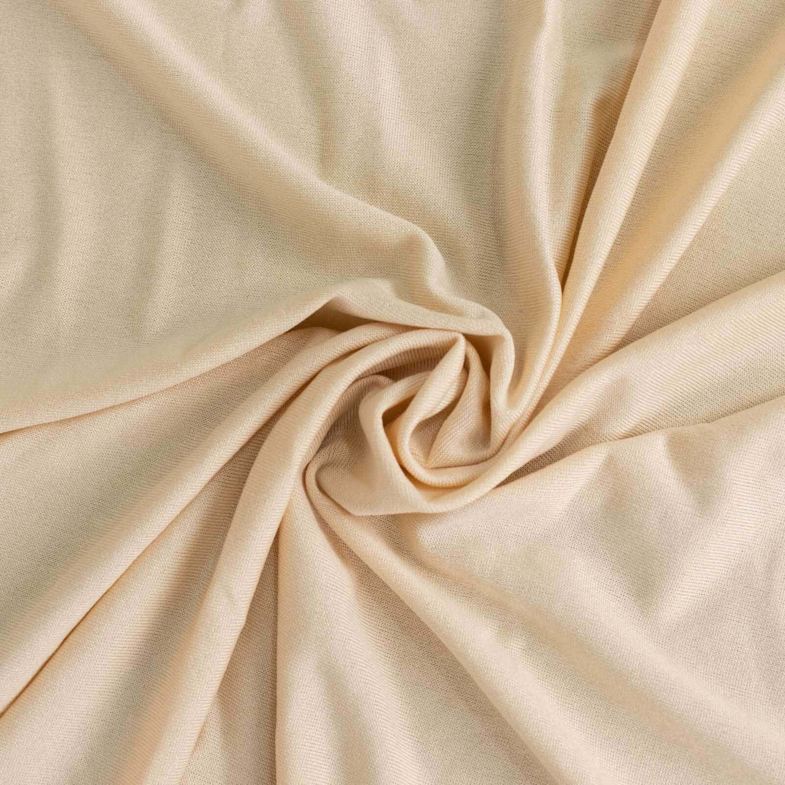Stretch Spandex 48"x30" Rectangle Tablecloth Beige - Durable Form-Fitting Table Cover