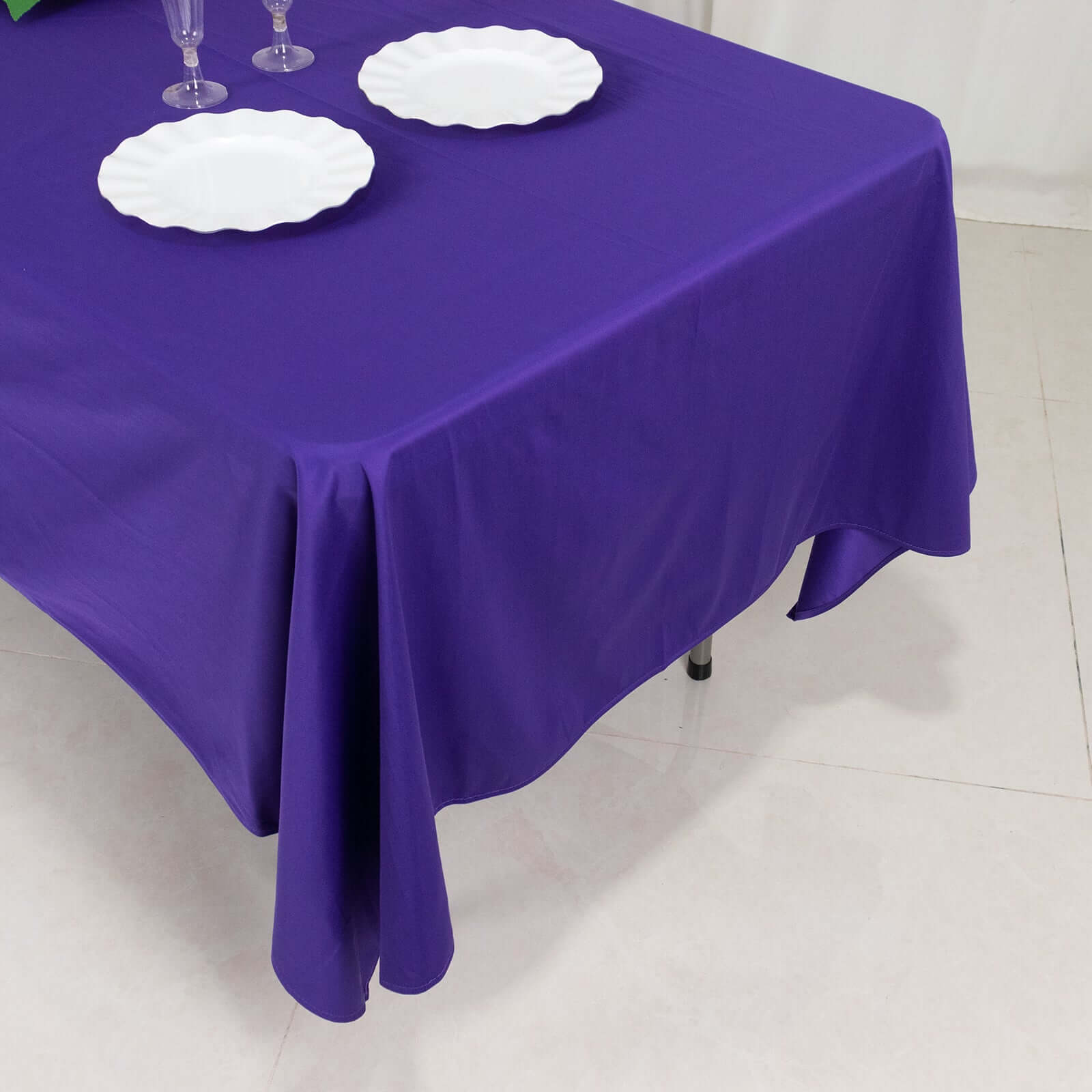 Scuba Rectangular 60"x102" Tablecloth Purple - Wrinkle Free & Stain Resistant Table Cover