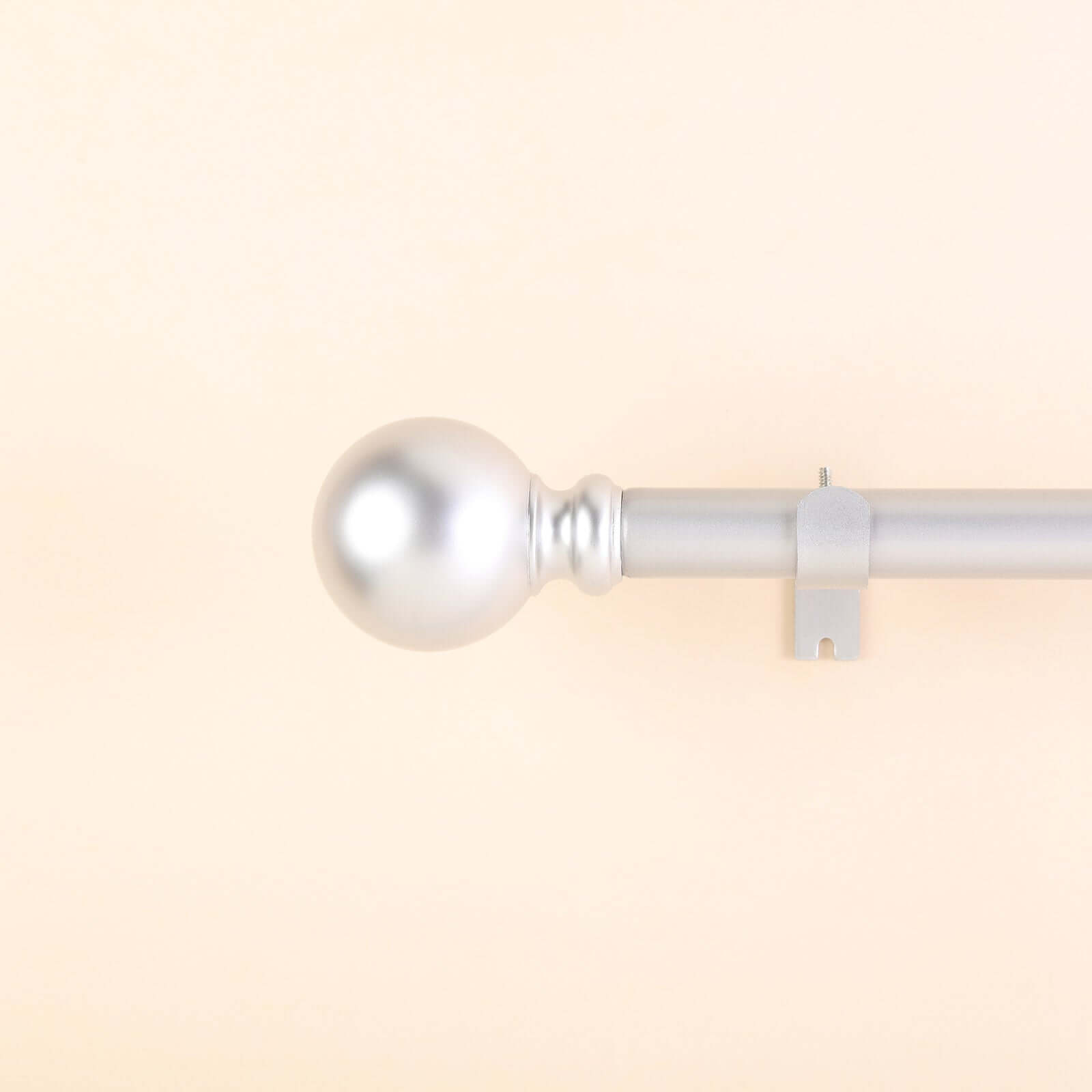 42"-126" Adjustable Curtain Rod Set, Silver, Round Finials