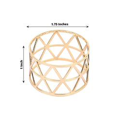 5 Pack Metallic Gold Geometric Napkin Rings, Paper Napkin Holders