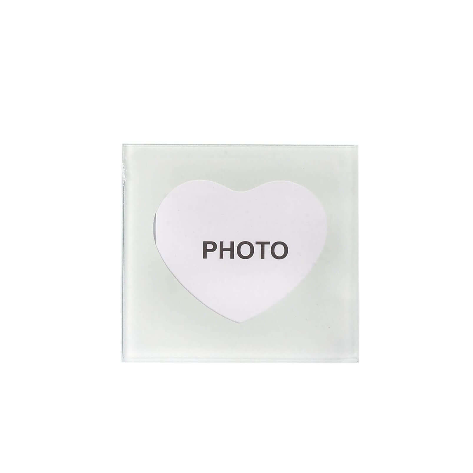2 Pack 3" Heart Shaped Picture Frame Party Favors, Square Glass Coasters, Gift Wrapped With Thank You Tag