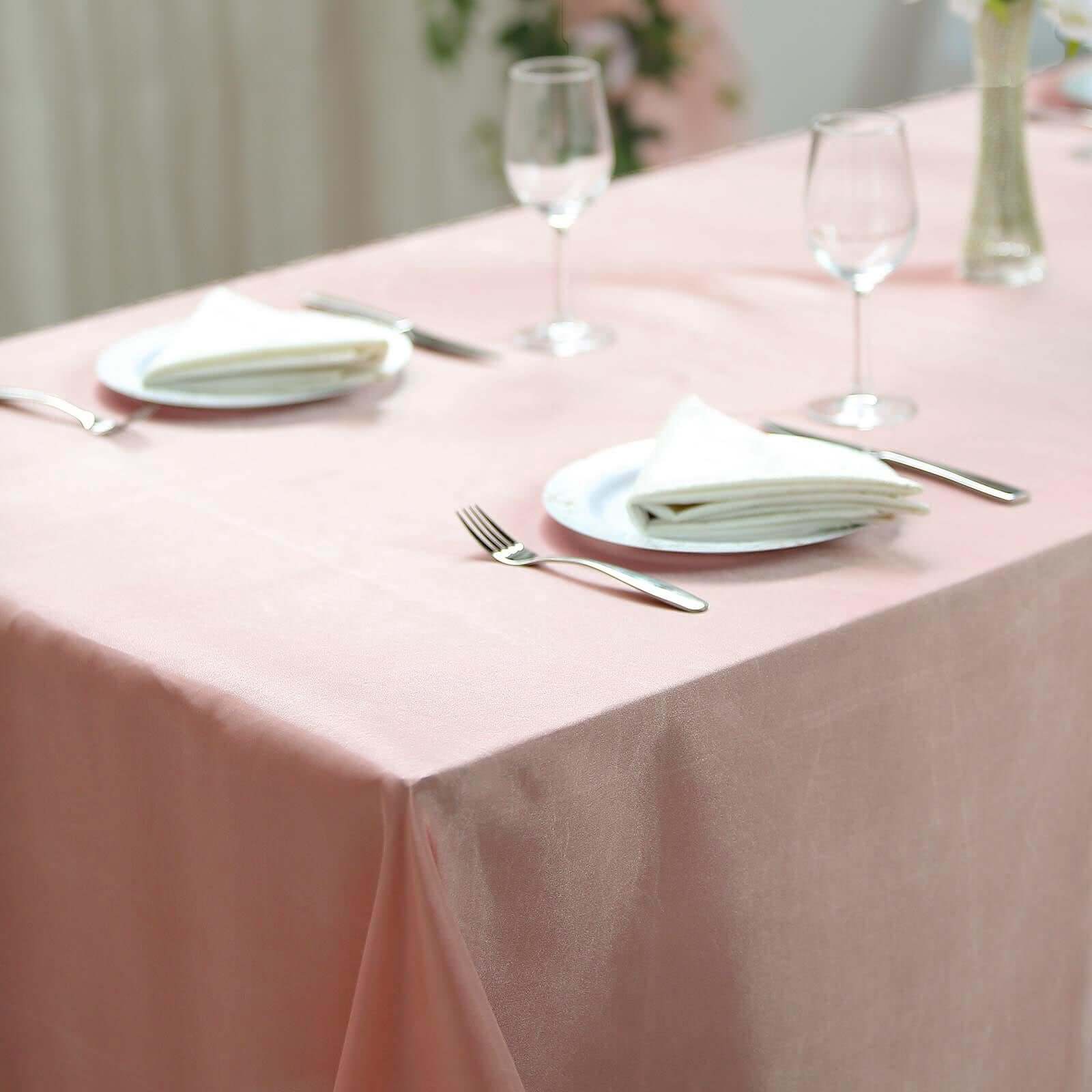 Satin Rectangular 60"x102" Tablecloth Dusty Rose - Smooth and Lustrous Table Cover