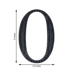Decorative Rhinestone Number "0" Stickers, Glitter Adhesive Craft Numbers Black DIY Sparkle Embellishments 6"