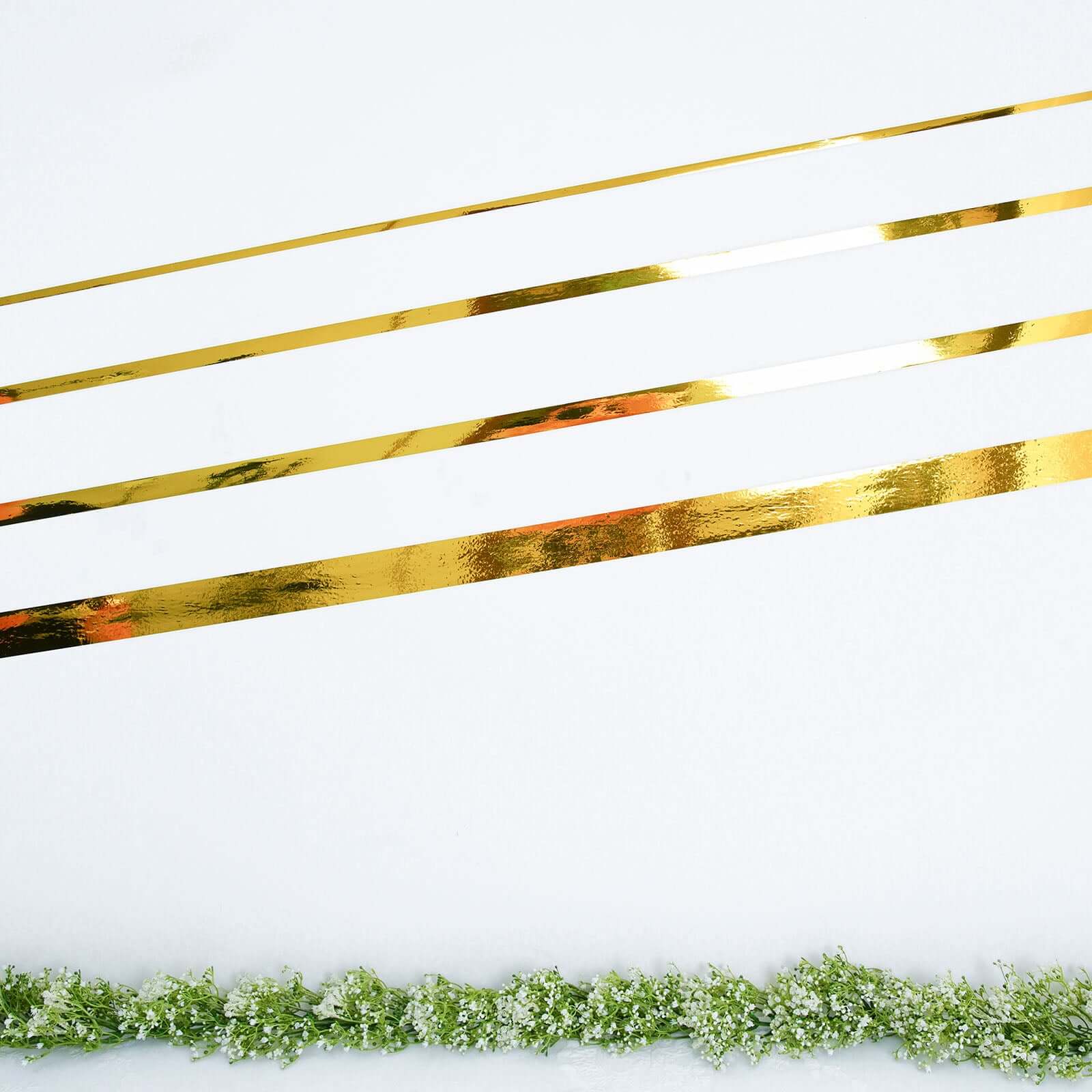 100 Yds 3/4" Gold Metallic Film Tape Adhesive, DIY Floral Wrap Craft Decor Tape - Polyester with Acrylic