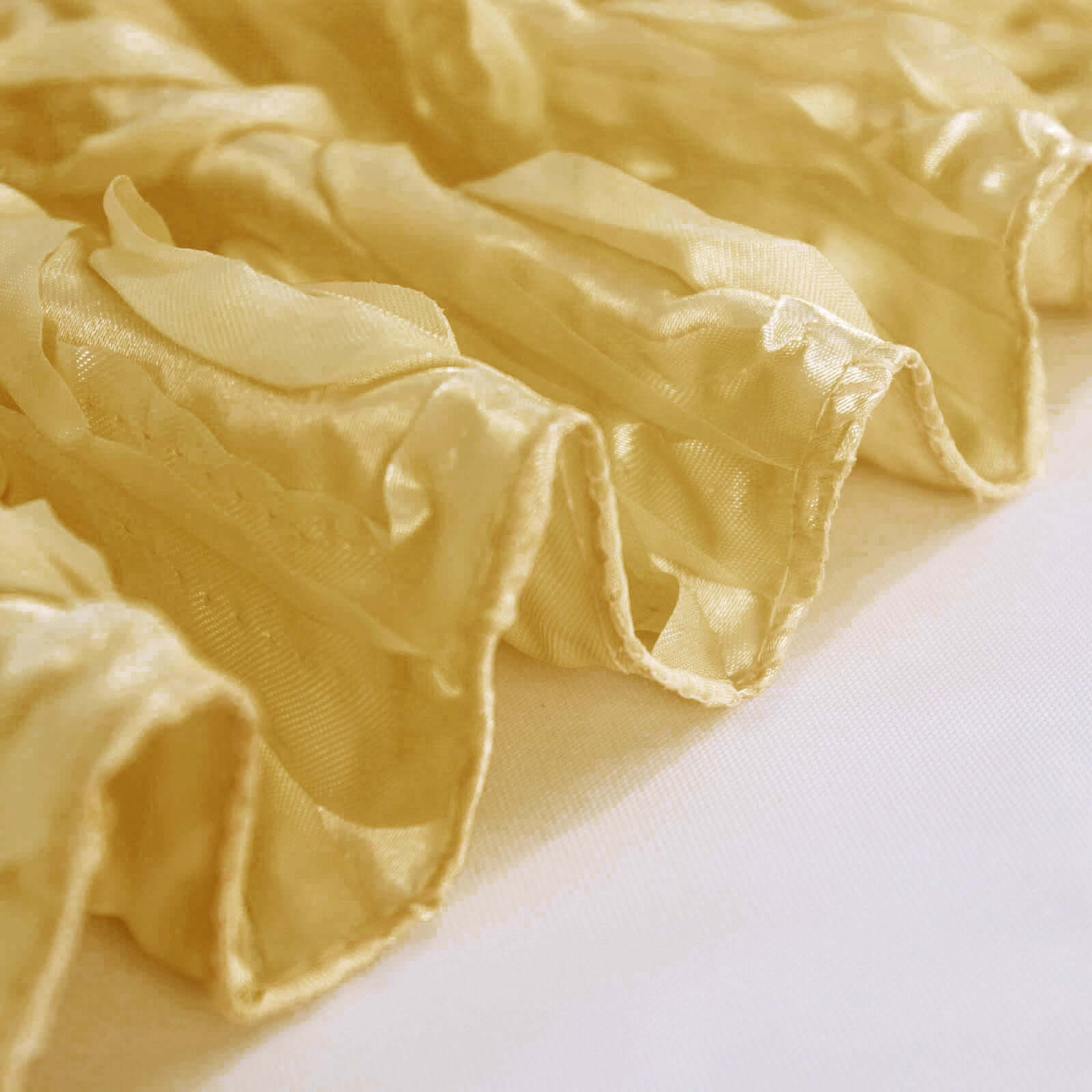 Satin 72"x72" Table Overlay Square Tablecloth Champagne - 3D Rosette Table Cover