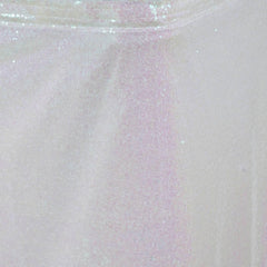 Sequin 14ft Table Skirt White Iridescent - Glitzy Design for Glamorous Celebrations