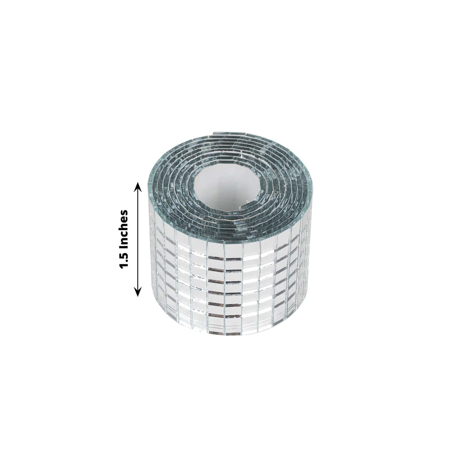 3 Pack Silver Self-Adhesive Glass Mirrors Mosaic Rolls, 9ft Mini Square Real Glass Mirror Tiles Stickers