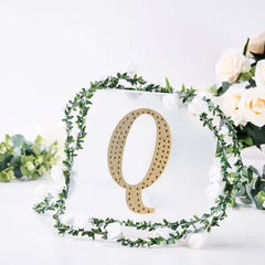 Decorative Rhinestone Alphabet "Q" Letter Stickers, Glitter Adhesive Craft Letters Gold DIY Sparkle Embellishments 8"