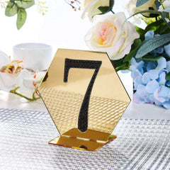 Decorative Rhinestone Number "7" Stickers, Glitter Adhesive Craft Numbers Black DIY Sparkle Embellishments 4"