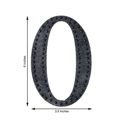 Decorative Rhinestone Alphabet "O" Letter Stickers, Glitter Adhesive Craft Letters Black DIY Sparkle Embellishments 6"