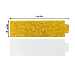 50-Pack Paper Napkin Rings Gold Glitter - Stylish Disposable Napkin Holders 1.5"