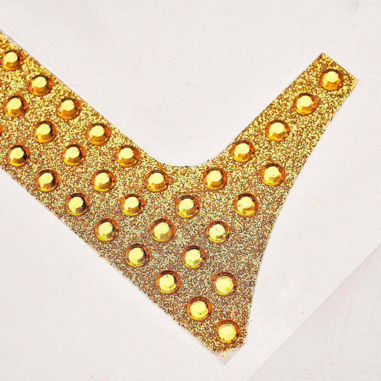 Decorative Rhinestone Number "7" Stickers, Glitter Adhesive Craft Numbers Gold DIY Sparkle Embellishments 4"