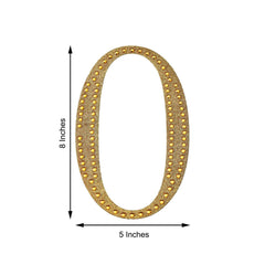 Decorative Rhinestone Number "0" Stickers, Glitter Adhesive Craft Numbers Gold DIY Sparkle Embellishments 8"
