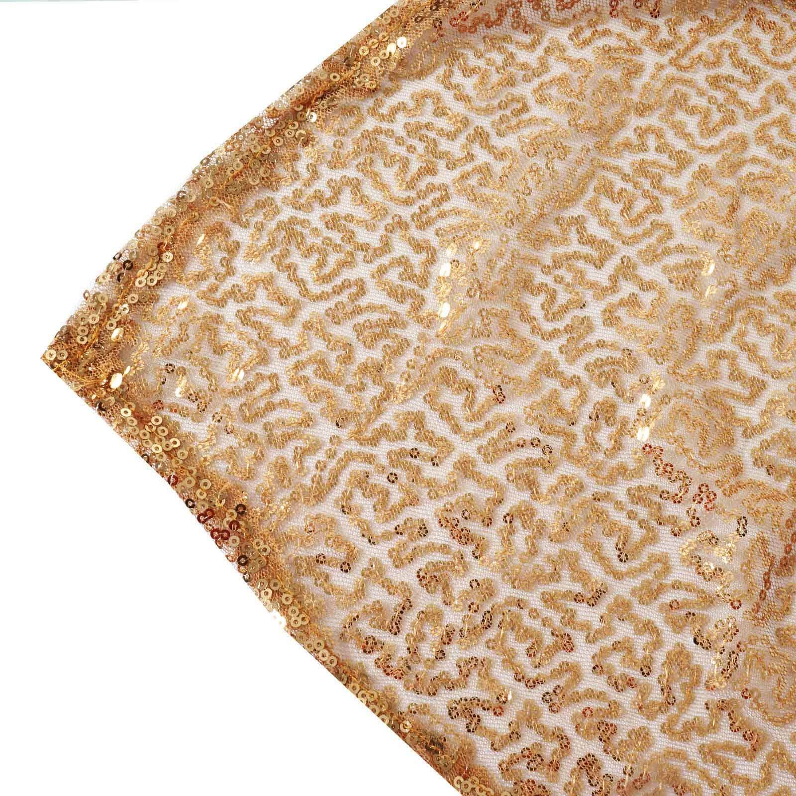 Sequin 90"x156" Rectangle Tablecloth Gold - Seamless Twinkling Design for Chic Celebrations