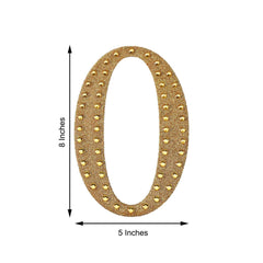 Decorative Rhinestone Alphabet "O" Letter Stickers, Glitter Adhesive Craft Letters Gold DIY Sparkle Embellishments 8"