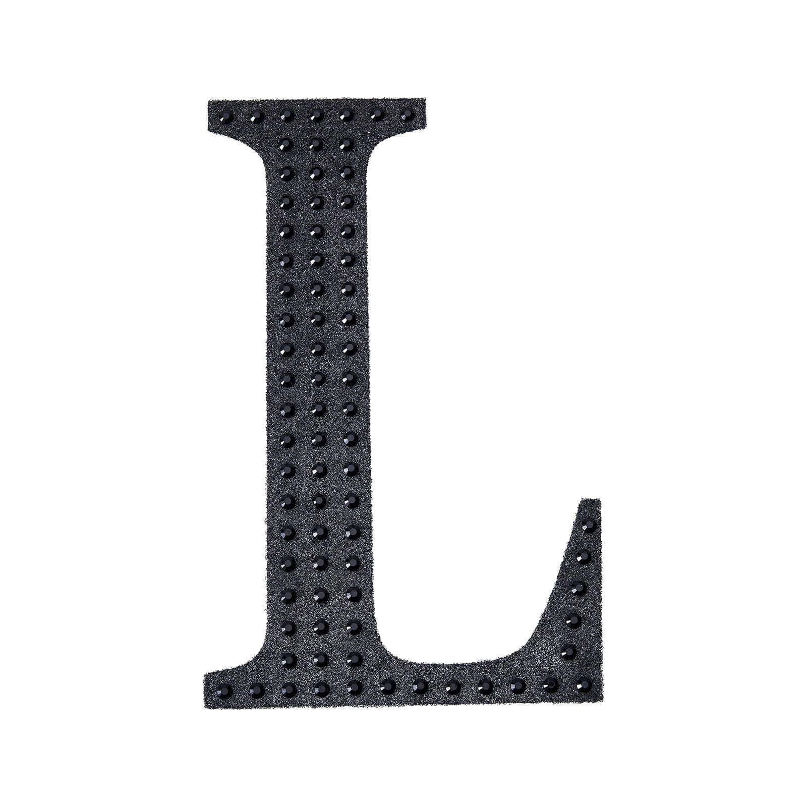 Decorative Rhinestone Alphabet "L" Letter Stickers, Glitter Adhesive Craft Letters Black DIY Sparkle Embellishments 8"