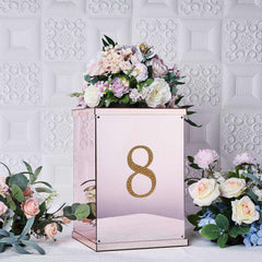 Decorative Rhinestone Number "8" Stickers, Glitter Adhesive Craft Numbers Gold DIY Sparkle Embellishments 6"
