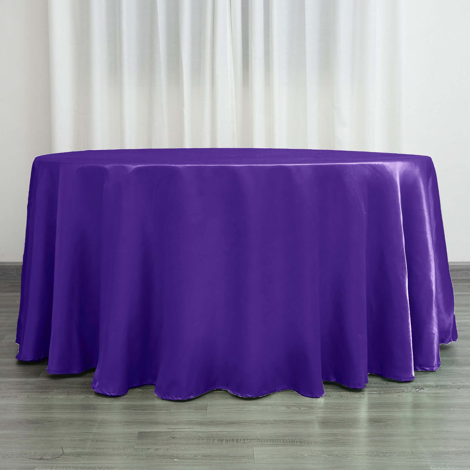Satin 120" Round Tablecloth Purple - Stylish Seamless Table Cover