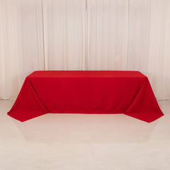 Cotton Blend 90"x156" Rectangle Tablecloth Red - Seamless Wrinkle-Resistant Table Cover