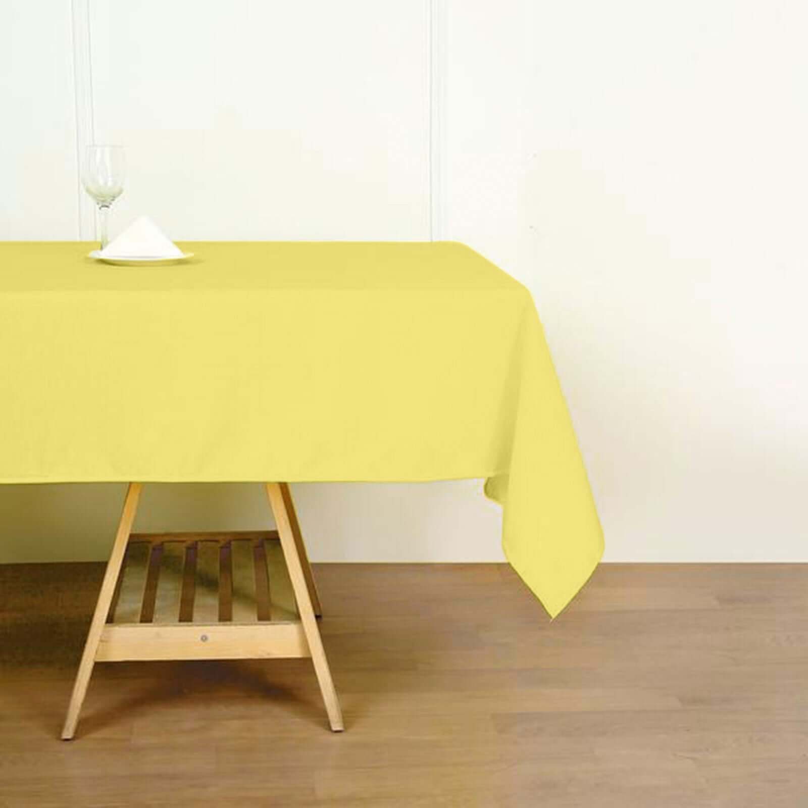 Polyester 60"x102" Rectangle Tablecloth Yellow - Durable and Stylish Table Cover