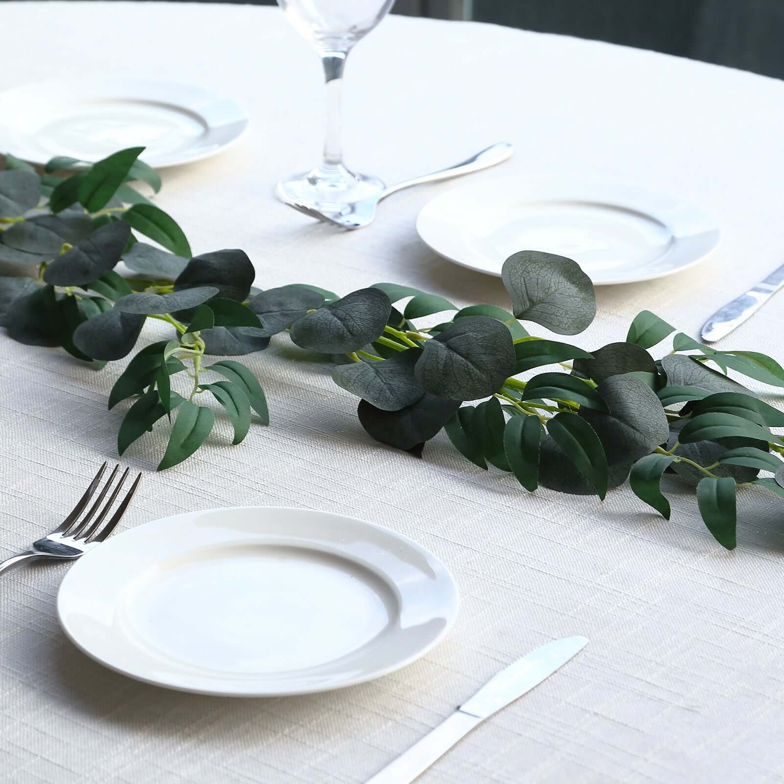 20 LED Garland Fairy String Lights Eucalyptus Leaf Design Willow Green Warm White - Battery Operated Hanging Accent 6ft