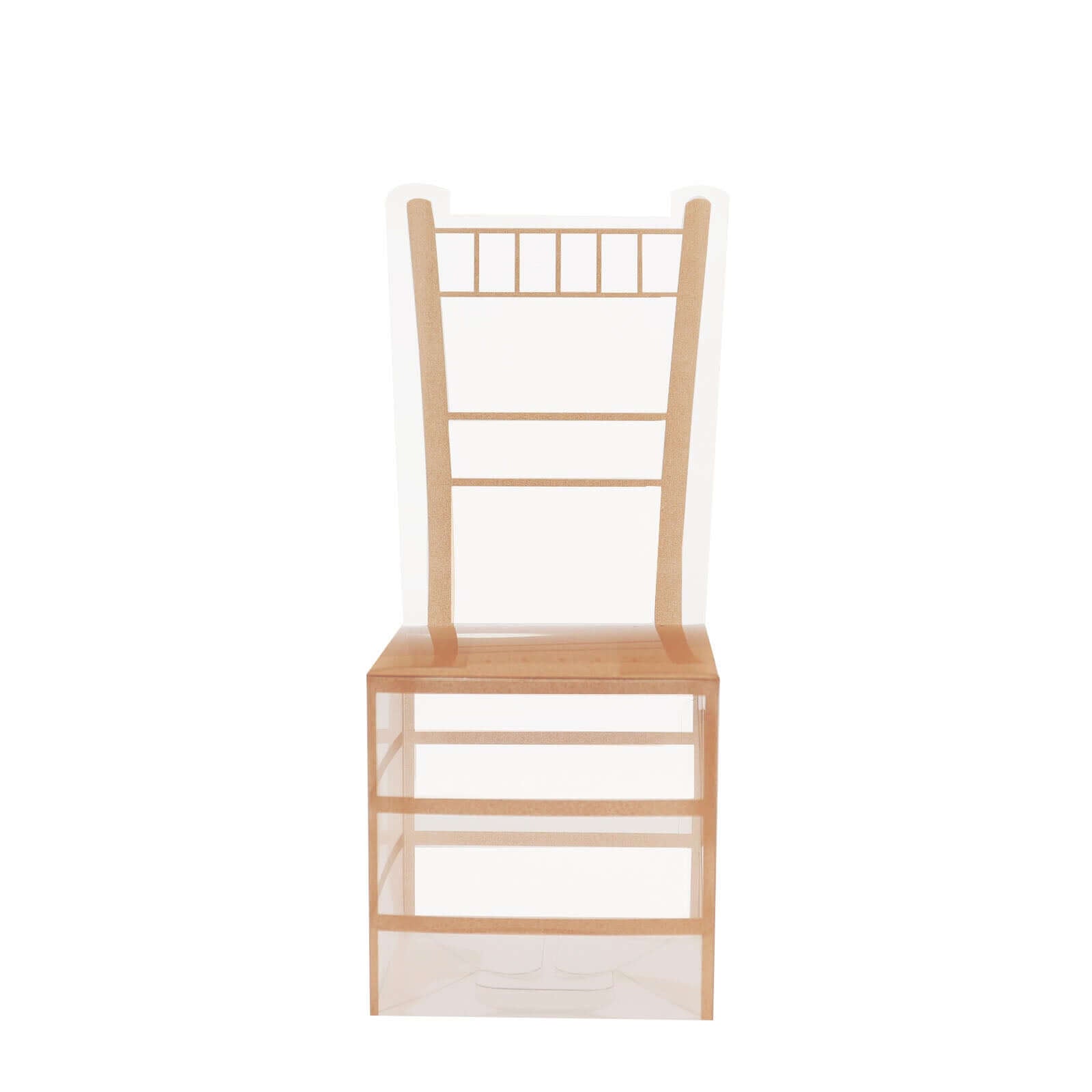 25 Pack Clear and Gold PVC Chiavari Chair-Shaped Party Favor Candy Gift Boxes - 2"x5"