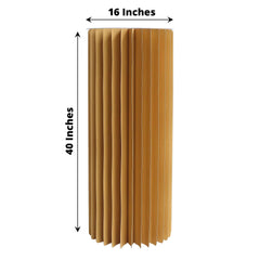 40" Gold Cylinder Display Column Stand, Pillar Pedestal Stand With Top Plate