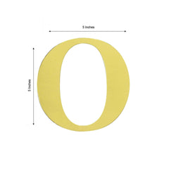 4 Pack 5" Metallic Gold Alphabet Stickers Banner, Customizable Stick on Gold Letters - O