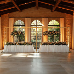 6ftx16ft Gold Rectangular Arbor - Freestanding 6' High Over the Table Stand, Backdrop Stand with Double Frame for Floral Balloon Décor